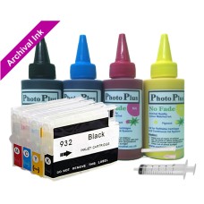Refillable cartridge Kit for HP 950 - HP 951, 4 cartridge set with PhotoPlus Archival Ink.