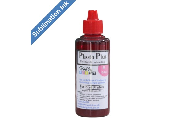 100ml Magenta sublimation ink for Ricoh Sawgrass Printers for Mug & T-Shirt printing, PhotoPlus brand.