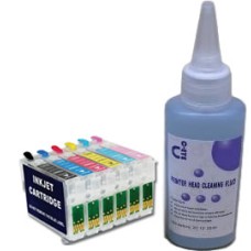 Sublimation Cleaning Cartridge Kit for Printer Models using Epson T0807 Cartridges.